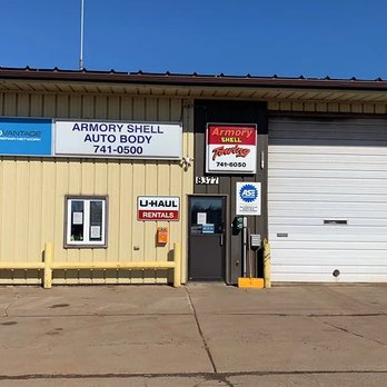 Armory Shell Towing & Auto Body - Auto body shop (exterior). - Towing Near Me - Virginia, Minnesota Armory Shell Towing & Auto Body - Auto body shop (exterior). - Towing Near Me - Virginia, Minnesota