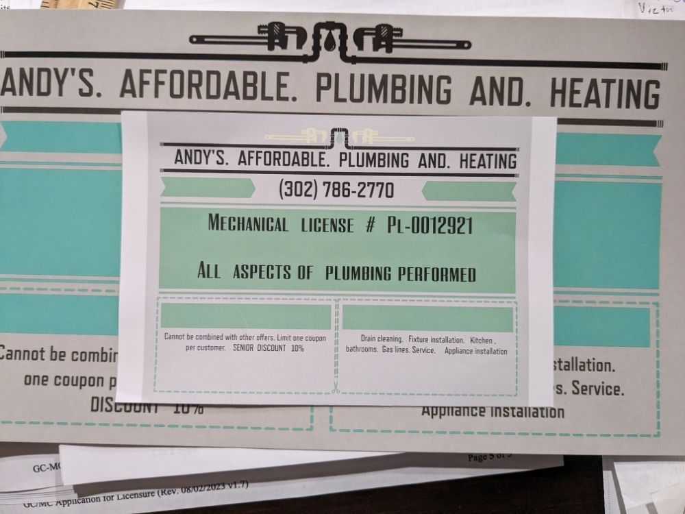Slide of Andy's Affordable Plumbing and Heating