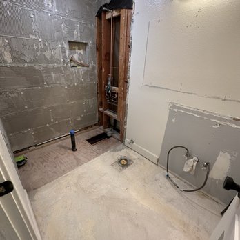 United Plumbing Solutions - Juan demoed the bathroom and moved plumbing to center of shower floor. - Plumbing Near Me United Plumbing Solutions - Juan demoed the bathroom and moved plumbing to center of shower floor. - Plumbing Near Me