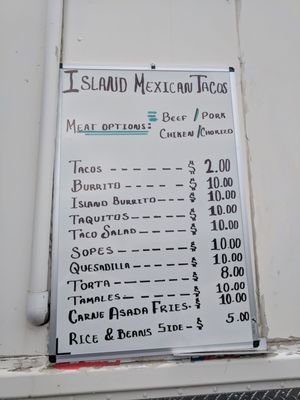 Menu photo 2 Island Mexican Tacos Freeland, WA