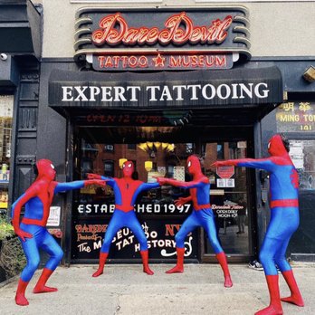 Daredevil Tattoo - Halloween staff photo. - Tattoo Near Me - New York, New York Daredevil Tattoo - Halloween staff photo. - Tattoo Near Me - New York, New York