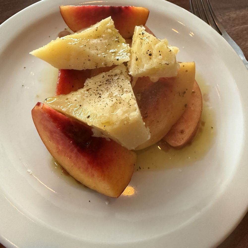Wilde's - Ripe nectarines with large chunks of KM39 cheese from Galicia - Diners Near Me - Los Angeles, California