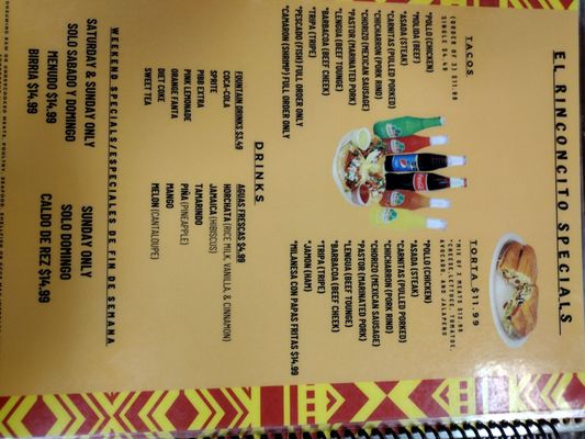 Menu photo 2 El Rinconcito Statesboro, GA Menu photo 2 El Rinconcito Statesboro, GA