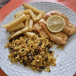 Nancy's Cafe - Salmon w/2 sides (Puerto Rican Rice and French Fries)