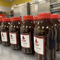 Refill Coffee Cart - 12oz bottles of Cold Brew, ready to be delivered.