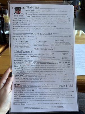 Menu photo 1 The King's Head Portland, ME Menu photo 1 The King's Head Portland, ME