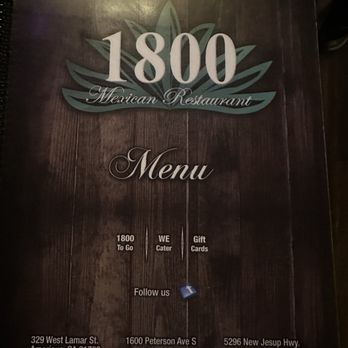 1800 Mexican Restaurant - Menu - Mexican Near Me - Brunswick, Georgia 1800 Mexican Restaurant - Menu - Mexican Near Me - Brunswick, Georgia
