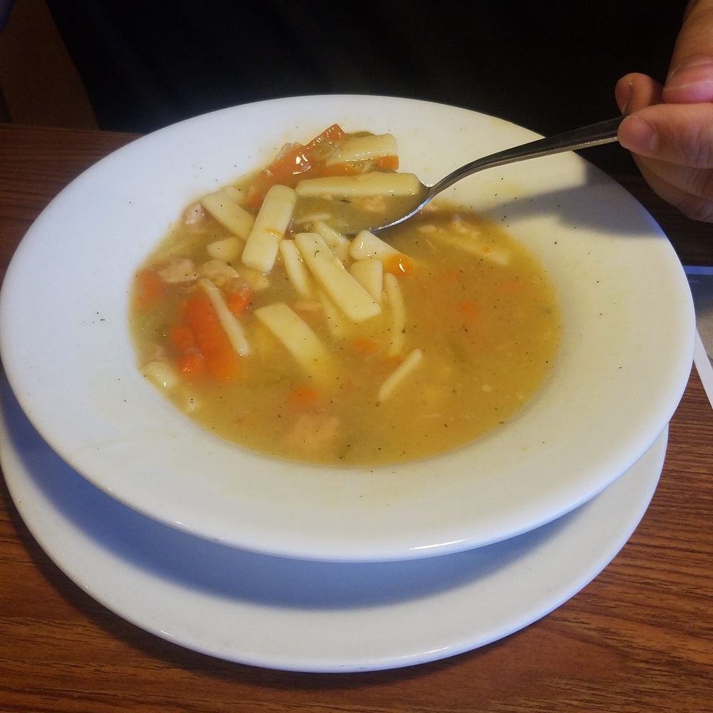 My babe loves this dennys chicken noodle soup anytime of year!!! We are always greeted with smiles!