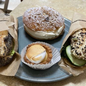 Lafayette Bakery & Cafe - A couple mini sandwiches, mini lemon meringue, and a tropezienne - Bakeries Near Me - Carmel, California Lafayette Bakery & Cafe - A couple mini sandwiches, mini lemon meringue, and a tropezienne - Bakeries Near Me - Carmel, California