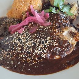 Chicken mole dish