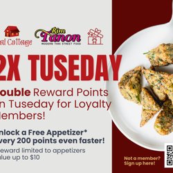 Thai Cottage Corpus Christi - Double Reward Points on Tuseday for Loyalty Members!