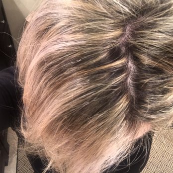 Ecco Hair Studio - Hack job yellow orange highlights with big sections missed by Chris Ono. - Hair Salons Near Me - South Pasadena, California Ecco Hair Studio - Hack job yellow orange highlights with big sections missed by Chris Ono. - Hair Salons Near Me - South Pasadena, California