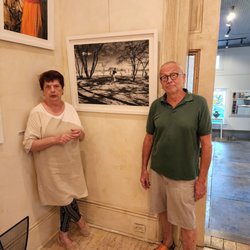 Sullivan Gallery - My art in the gallery with the owners of the gallery pictured