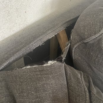 Living Spaces - Tear at the back of a couch from an accident. - Furniture Stores Near Me - Gilbert, Arizona