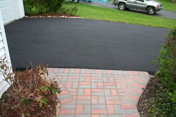 Finished brick and stone patio