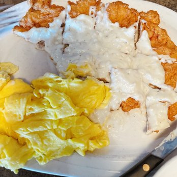 The Roost - Country fried steak and scrambled eggs. Scrambleds were ok. - Breakfast & Brunch Near Me - Fishers, Indiana The Roost - Country fried steak and scrambled eggs. Scrambleds were ok. - Breakfast & Brunch Near Me - Fishers, Indiana