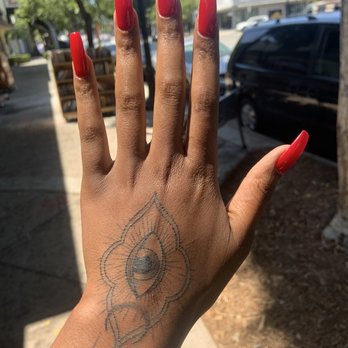 Nail Ink and Spa - Fresh acrylic set. Big apple red. - Nail Salons Near Me - Burbank, California Nail Ink and Spa - Fresh acrylic set. Big apple red. - Nail Salons Near Me - Burbank, California