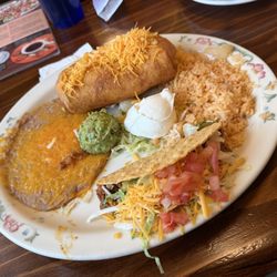 Chacho’s Tacos - Chimichanga and taco combo.