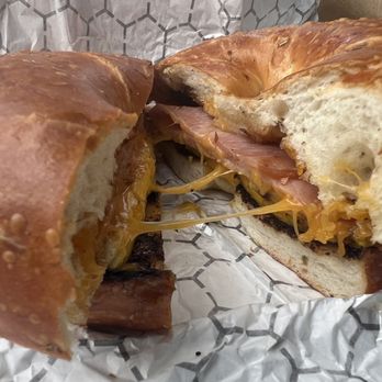 Barrier Island Bagels - Ham, egg & cheese on rosemary bagel. - Breakfast & Brunch Near Me - Kitty Hawk, North Carolina