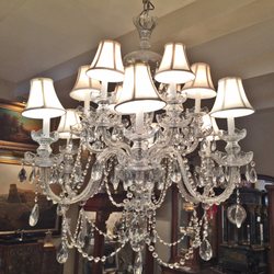 Greenwald Antiques - A large vintage Crystal Chandelier