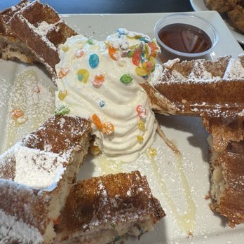 & Waffles - Fruity pebble waffles - Breakfast & Brunch Near Me - Long Beach, California