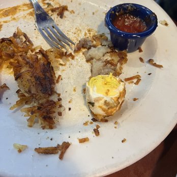 Cafe Blue - This was the supposed to be poached egg on the Benedict Arnold! It was hard boiled! - Seafood Near Me - Bee Cave, Texas Cafe Blue - This was the supposed to be poached egg on the Benedict Arnold! It was hard boiled! - Seafood Near Me - Bee Cave, Texas