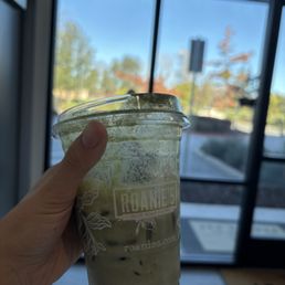 Iced Strawberry Matcha sweetened with Vanilla Syrup Iced Strawberry Matcha sweetened with Vanilla Syrup