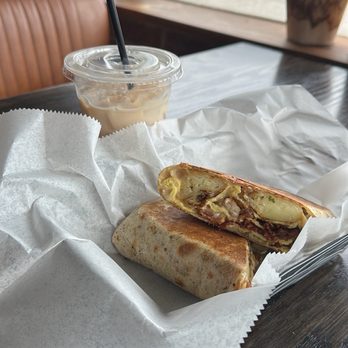 Perch - Lazy Boy Wrap and Brown Sugar iced chai - New American Near Me - Lehighton, Pennsylvania