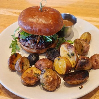 True Food Kitchen - Grass-fed burger with umami potatoes. Great choice. - New American Near Me - Oakbrook, Illinois