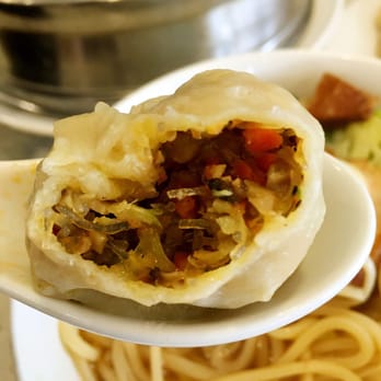 Luscious Dumplings - Photo after one bite of the vegetarian dumpling - Noodles Near Me - Monrovia, California Luscious Dumplings - Photo after one bite of the vegetarian dumpling - Noodles Near Me - Monrovia, California