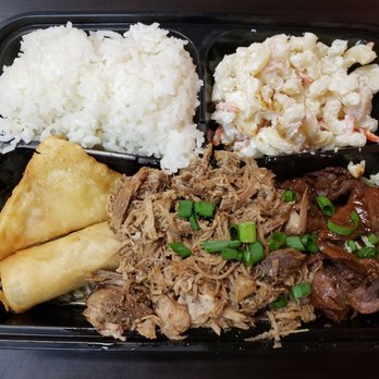 Da Coconut Cafe - Combo meal Kalua, Beef Teriyaki with lumpia - Poke Near Me - Temecula, California Da Coconut Cafe - Combo meal Kalua, Beef Teriyaki with lumpia - Poke Near Me - Temecula, California