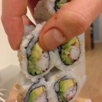 Teriyaki Yummy - Mushy Sushi that stuck together when held up. Teriyaki Yummy says this happens when the rice is really "Fresh".  Gross - Japanese Near Me - Chelsea, Massachusetts