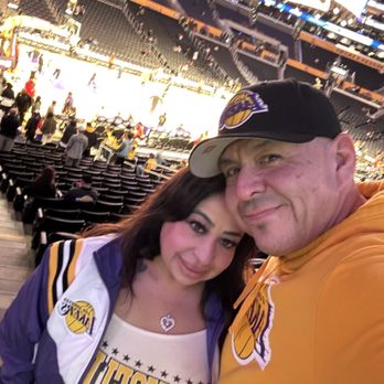 Crypto Arena - My lady watching shoot around - Stadiums & Arenas Near Me - Los Angeles, California