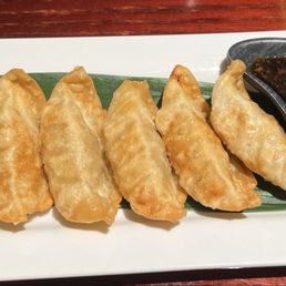 Fried pork filled gyoza.