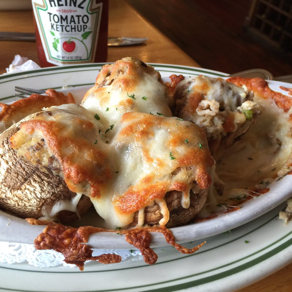 Baldwin Saloon - These are the stuffed mushrooms. Not good. No flavor, and the mushroom/stuffing ratio was way off. Disappointed. - American Near Me - The Dalles, Oregon Baldwin Saloon - These are the stuffed mushrooms. Not good. No flavor, and the mushroom/stuffing ratio was way off. Disappointed. - American Near Me - The Dalles, Oregon