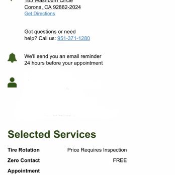 Just Tires - The original cost of an oil change and tire rotation before taxes and after promotion. - Tires Near Me - Corona, California Just Tires - The original cost of an oil change and tire rotation before taxes and after promotion. - Tires Near Me - Corona, California