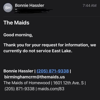 The Maids - Awful stereotyping! And possibly just a bit racist!! - Home Cleaning Near Me - Birmingham, Alabama The Maids - Awful stereotyping! And possibly just a bit racist!! - Home Cleaning Near Me - Birmingham, Alabama