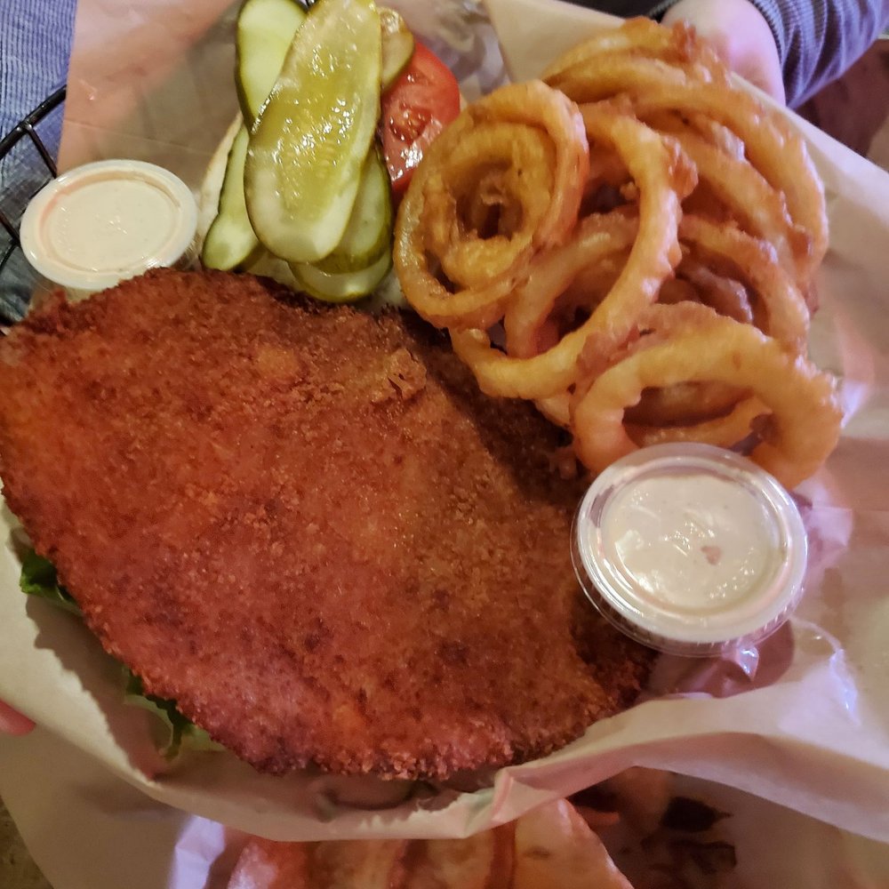 Shallos Antique Restaurant & Brewhouse - Tenderloin and onion rings - American Near Me - Indianapolis, Indiana Shallos Antique Restaurant & Brewhouse - Tenderloin and onion rings - American Near Me - Indianapolis, Indiana