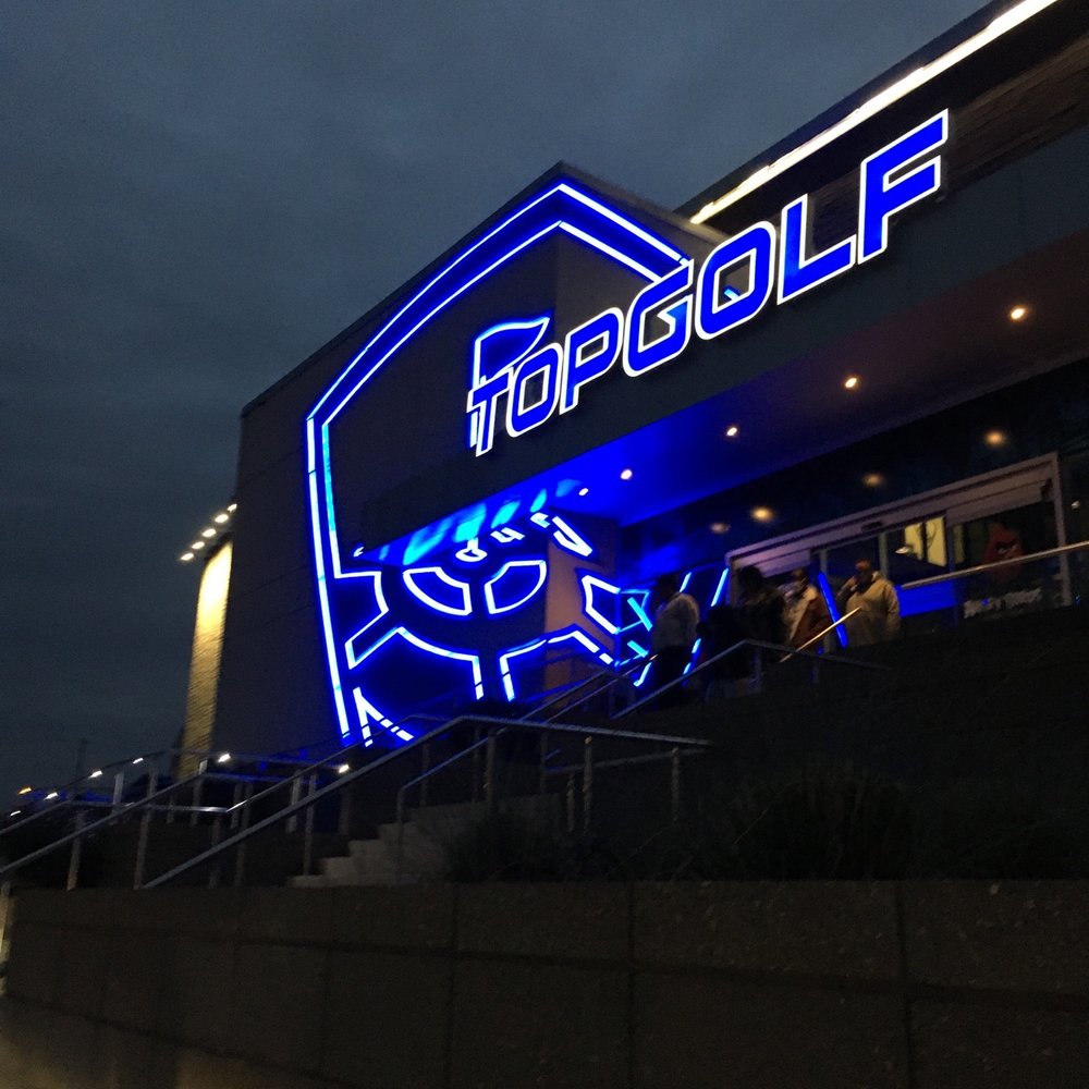 Topgolf - Night-time at TopGolf in Charlotte. Beautiful and outstanding blue LED's. Food at this place is AMAZING, fresh, hot, and to die for. - Golf Near Me - Charlotte, North Carolina Topgolf - Night-time at TopGolf in Charlotte. Beautiful and outstanding blue LED's. Food at this place is AMAZING, fresh, hot, and to die for. - Golf Near Me - Charlotte, North Carolina