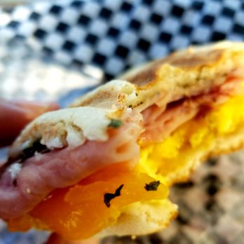 Stan's Coffee and Scones - Breakfast panini $3 rosemary ham,  cheese and egg! Beautiful deal! - Food Trucks Near Me