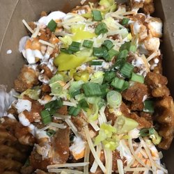 The Chicken Coop - Loaded fries (Buffalo) with garlic and cheese