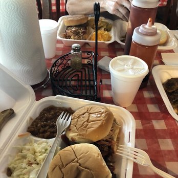 Papa Turney's - This is my three meat platter. It was delivered I. Two of these containers. With beans and slaw and three buns. All that for $15 or less. - Barbeque Near Me - Hermitage, Tennessee