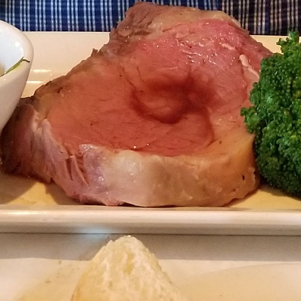 Prime rib with a side of brussel sprouts and vegetables. #steakhouse, #celebration, #californiadining Prime rib with a side of brussel sprouts and vegetables. #steakhouse, #celebration, #californiadining