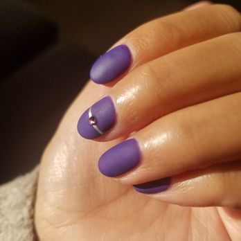 Solara Nail Bar - matte purple with a simple band - Nail Salons Near Me - Seal Beach, California Solara Nail Bar - matte purple with a simple band - Nail Salons Near Me - Seal Beach, California