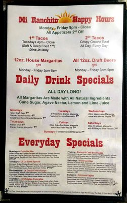 Menu photo 2 Mi Ranchito Lenexa, KS