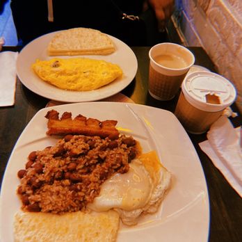 Salento Colombian Coffee & Kitchen - Latte & Chicharron con Arepa - Coffee & Tea Near Me - New York, New York Salento Colombian Coffee & Kitchen - Latte & Chicharron con Arepa - Coffee & Tea Near Me - New York, New York