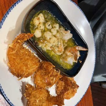 Red Lobster - Shrimp & Scallop Parmesan Scampi and Crispy Dragon Shrimp, comes with one side for $17 - Seafood Near Me - Orland Park, Illinois Red Lobster - Shrimp & Scallop Parmesan Scampi and Crispy Dragon Shrimp, comes with one side for $17 - Seafood Near Me - Orland Park, Illinois