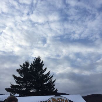 Waffle Cabin - a group of people standing outside in the snow - Specialty Food Near Me - Killington, Vermont