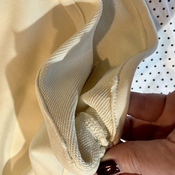 Spot Cleaners - Inside bottom hem. 2 spots already unraveling. - Sewing & Alterations Near Me - Cherry Hill, New Jersey Spot Cleaners - Inside bottom hem. 2 spots already unraveling. - Sewing & Alterations Near Me - Cherry Hill, New Jersey