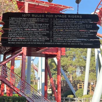 Butterfield Stagecoach - lol love the old rules for the Stagecoach! - Amusement Parks Near Me - Buena Park, California